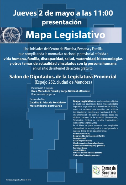 Centro de Bioética presenta en Mendoza el Mapa Legislativo